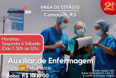VAGAS DE ESTÁGIO AUXILIAR DE ENFERMAGEM 
