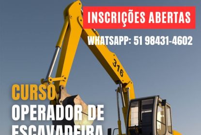VAGAS ABERTAS PARA O CURSO DE ESCAVADEIRA HIDRÁULICA