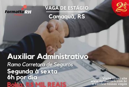 FORMATTA RH OFERTA NOVA VAGA DE ESTÁGIO EM CAMAQUÃ