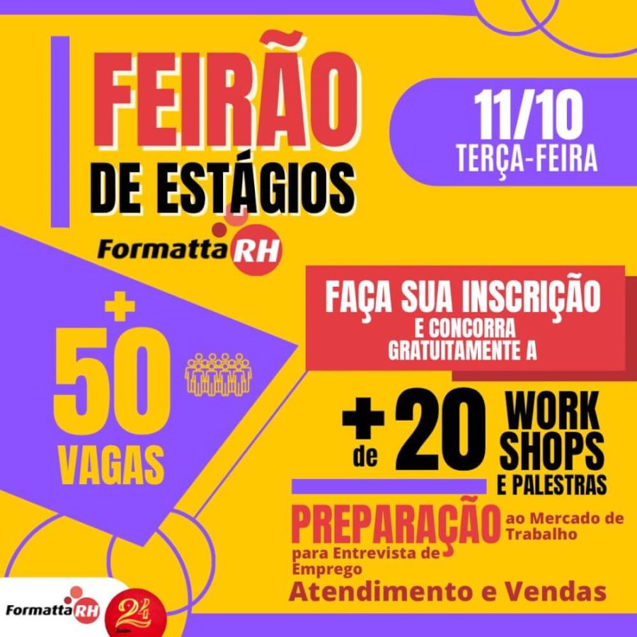 FEIRÃO DE ESTÁGIOS DA FORMATTA RH DIA 11/10/22!