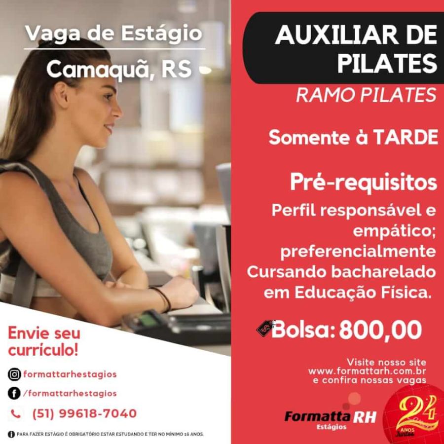 FORMATTA RH OFERTA NOVAS VAGAS DE ESTÁGIO EM CAMAQUÃ