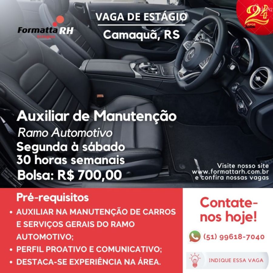 FORMATTA RH OFERTA NOVAS VAGAS DE ESTÁGIO EM CAMAQUÃ