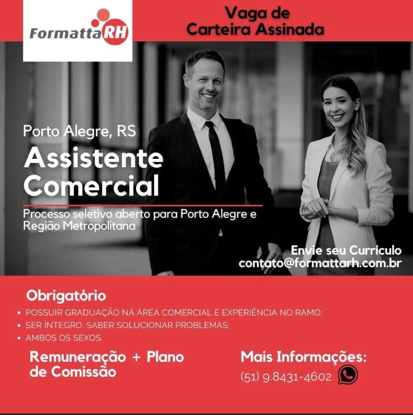 Vaga de Assistente Comercial em Porto Alegre RS 